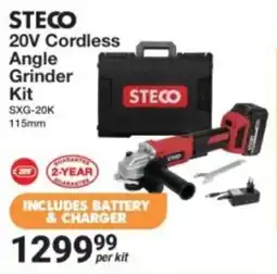Mica Steco 20V Cordless Angle Grinder Kit offer