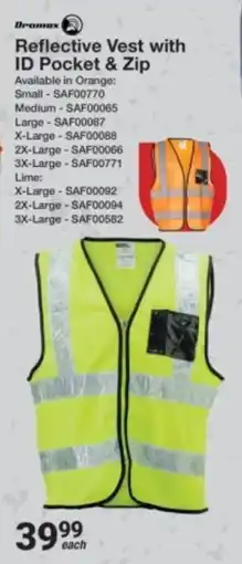 Mica Dromex Reflective Vest with ID Pocket & Zip offer