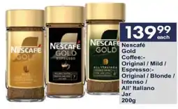 President Hyper Nescafé Gold Coffee Original/ Mild/ Espresso Original/ Blonde/ Intenso/ All' Italiano Jar offer