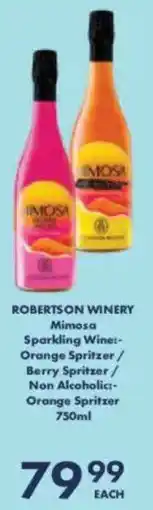 President Hyper Robertson Winery Mimosa Sparkling Wine Orange Spritzer/ Berry Spritzer/ Non Alcoholic Orange Spritzer offer