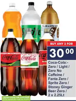 President Hyper Coca-Cola Zero/ Light/ Zero No Caffeine/ Fanta Zero/ Sprite Zero/ Stoney Ginger Beer Zero offer