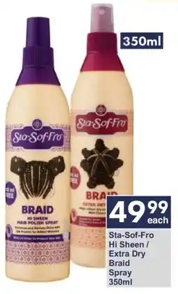 President Hyper Sta-Sof-Fro Hi Sheen/ Extra Dry Braid Spray offer