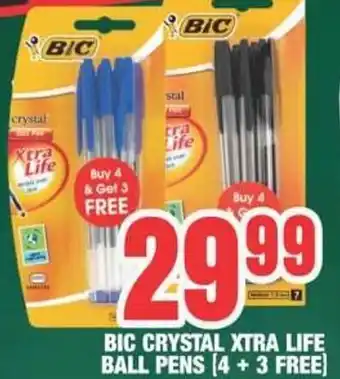 Big Crystal Xtra Life Ball Pens (4+3 Free)