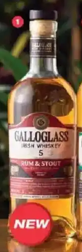 Spar Tops Galloglass 5 Year Old Rum & Stout Cask Finish Triple Distilled Blend Irish Whiskey offer