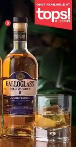 Spar Tops Galloglass 8 Year Old Double Barrel Cask Finish Triple Distilled Irish Whiskey offer