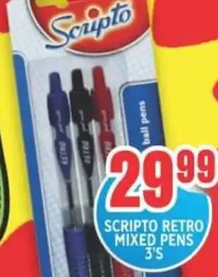 Scripto Retro Mixed Pens 3's