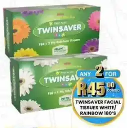Take 'n Pay Twinsaver facial tissues white/ rainbow offer
