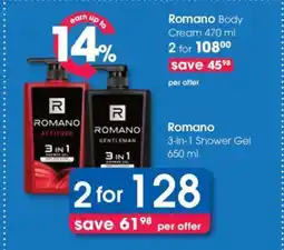 Clicks Romano 3-in-1 Shower Gel 650 ml offer