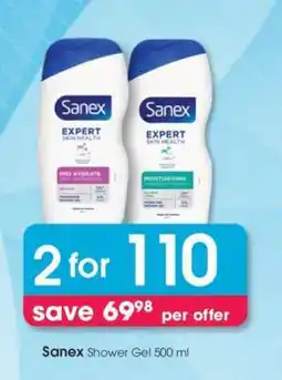 Clicks Sanex Shower Gel 500 ml offer