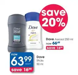 Clicks Dove Sticks 50 ml offer