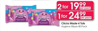 Clicks Clicks Made 4 Tots Hygiene Wipes 40-Pack offer
