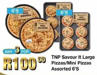 Take 'n Pay TNP Savour It Large Pizzas/ Mini Pizzas Assorted offer