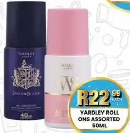 Take 'n Pay Yardley roll ons assorted offer