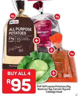 Pick n Pay PnP All Purpose Potatoes, Beetroot, Carrots and Cabbage Head offer