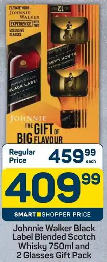 Pick n Pay Johnnie Walker Black Label Blended Scotch Whisky and 2 Glasses Gift Pack offer