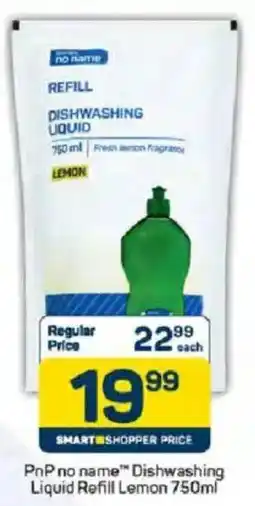 Pick n Pay PnP no name Dishwashing Liquid Refill Lemon offer