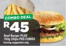 OK Grocer Beef Burger plus Chips offer