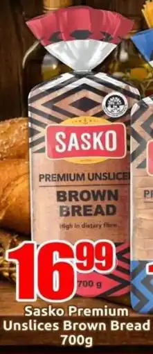 Three Star Cash and Carry Sasko Premium Unslices Brown Bread offer