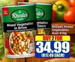 Three Star Cash and Carry Rhodes Mixed Vegetables in Brine offer