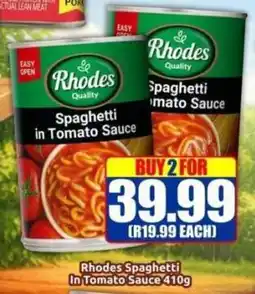 Three Star Cash and Carry Rhodes Spaghetti In Tomato Sauce offer