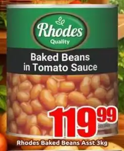 Three Star Cash and Carry Rhodes Baked Beans in Tomato Sauce offer