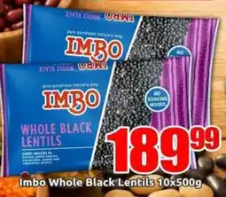 Three Star Cash and Carry Imbo Whole Black Lentils offer