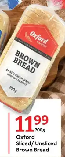 Oxford Freshmarket Oxford Sliced/ Unsliced Brown Bread offer