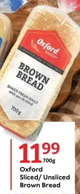 Oxford Freshmarket Oxford Sliced/ Unsliced Brown Bread offer