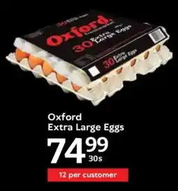 Oxford Freshmarket Oxford Extra Large Eggs offer