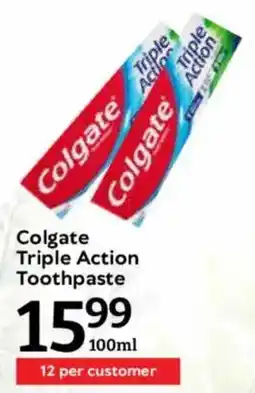 Oxford Freshmarket Colgate Triple Action Toothpaste offer