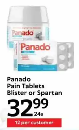 Oxford Freshmarket Panado Pain Tablets Blister or Spartan offer
