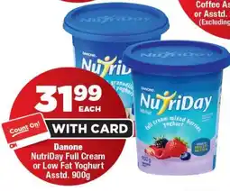 OK Foods Danone NutriDay Full Cream or Low Fat Yoghurt offer