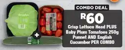 OK Foods Crisp Lettuce Head plus Baby Plum Tomatoes Punnet and English Cucumber offer