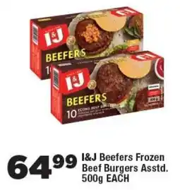 OK Foods I&J Beefers Frozen Beef Burgers offer