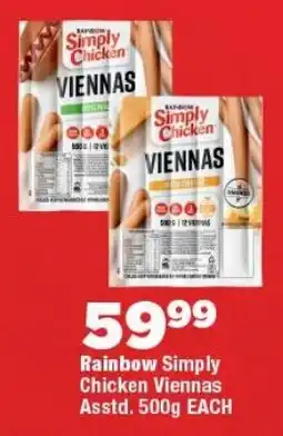 OK Foods Rainbow Simply Chicken Viennas offer