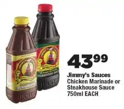 OK Foods Jimmy's Sauces Chicken Marinade or Steakhouse Sauce offer