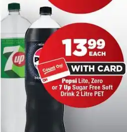 OK Foods Pepsi Lite, Zero or 7 Up Sugar Free Soft Drink offer