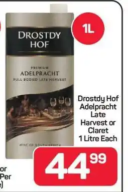Pick n Pay Drostdy Hof Adelpract Late Harvest or Claret 1 Litre Each offer