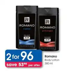 Clicks Romano Body Lotion 380 ml offer