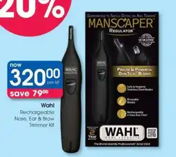 Clicks Wahl Rechargeable Nose, Ear & Brow Trimmer Kit offer