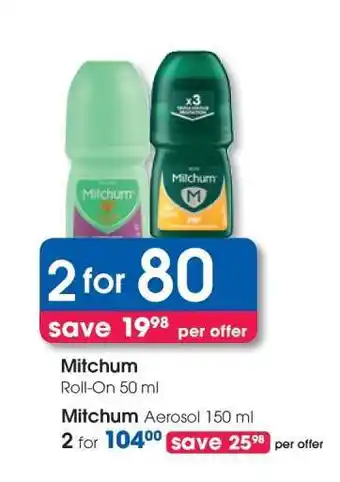 Clicks Mitchum Roll-On 50 ml offer