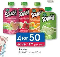 Clicks Rhodes Squish Pouches 110 ml offer