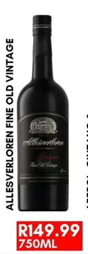 Prestons Allesverloren fine old vintage offer