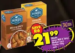 Shoprite Hinds Spices Mild & Spicy/ Medium Curry Powder offer
