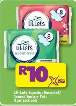 Shoprite Lil-Lets Essentials Unscented/ Scented Sanitary Pads offer