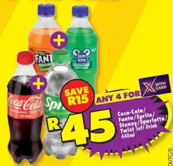 Coca-Cola/ Fanta/ Sprite/ Stoney/ Sparletta/ Twist Soft Drink