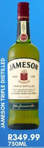 Prestons Jameson triple distilled blended irish whiskey offer