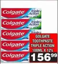 Advance Cash n Carry GOLGATE TOOTHPASTE TRIPLE ACTION 100ML X 12's offer