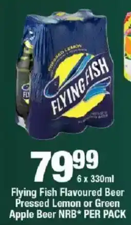 OK Liquor Flying Fish Flavoured Beer Pressed Lemon or Green Apple Beer NRB offer