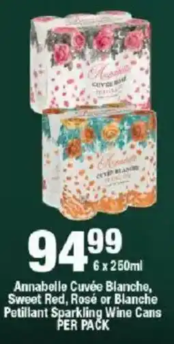 OK Liquor Annabelle Cuvée Blanche, Sweet Red, Rosé or Blanche Petillant Sparkling Wine Cans offer